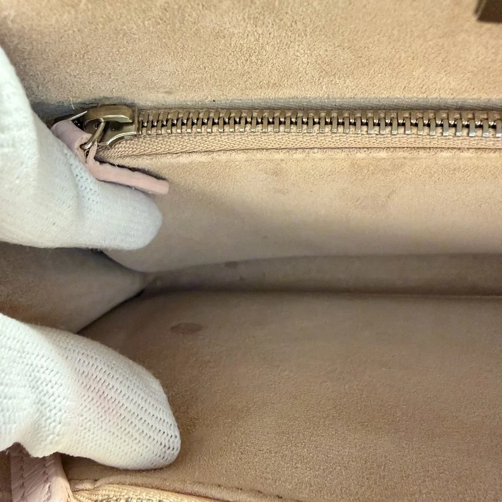 Alexander McQueen Pale Pink Croc-Embossed Knuckle Clutch